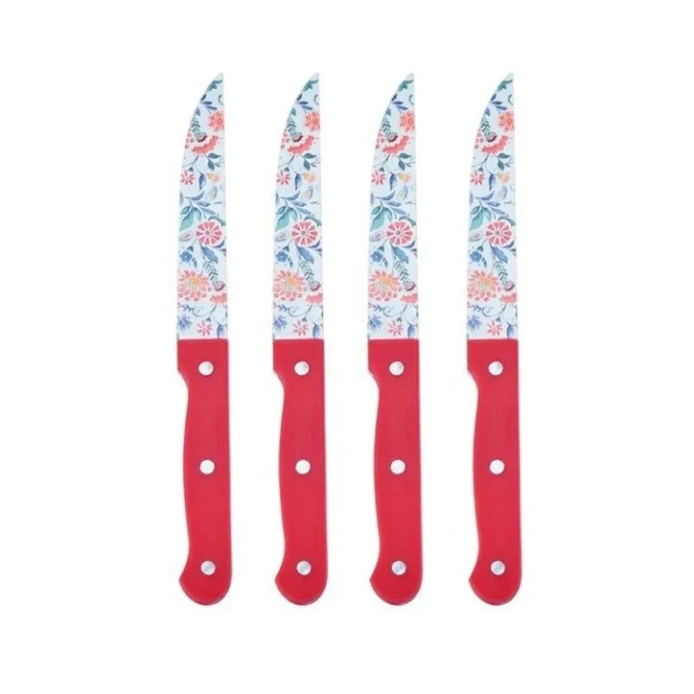 Pioneer Woman Steak Knife 4Pc Set Mazie Floral New